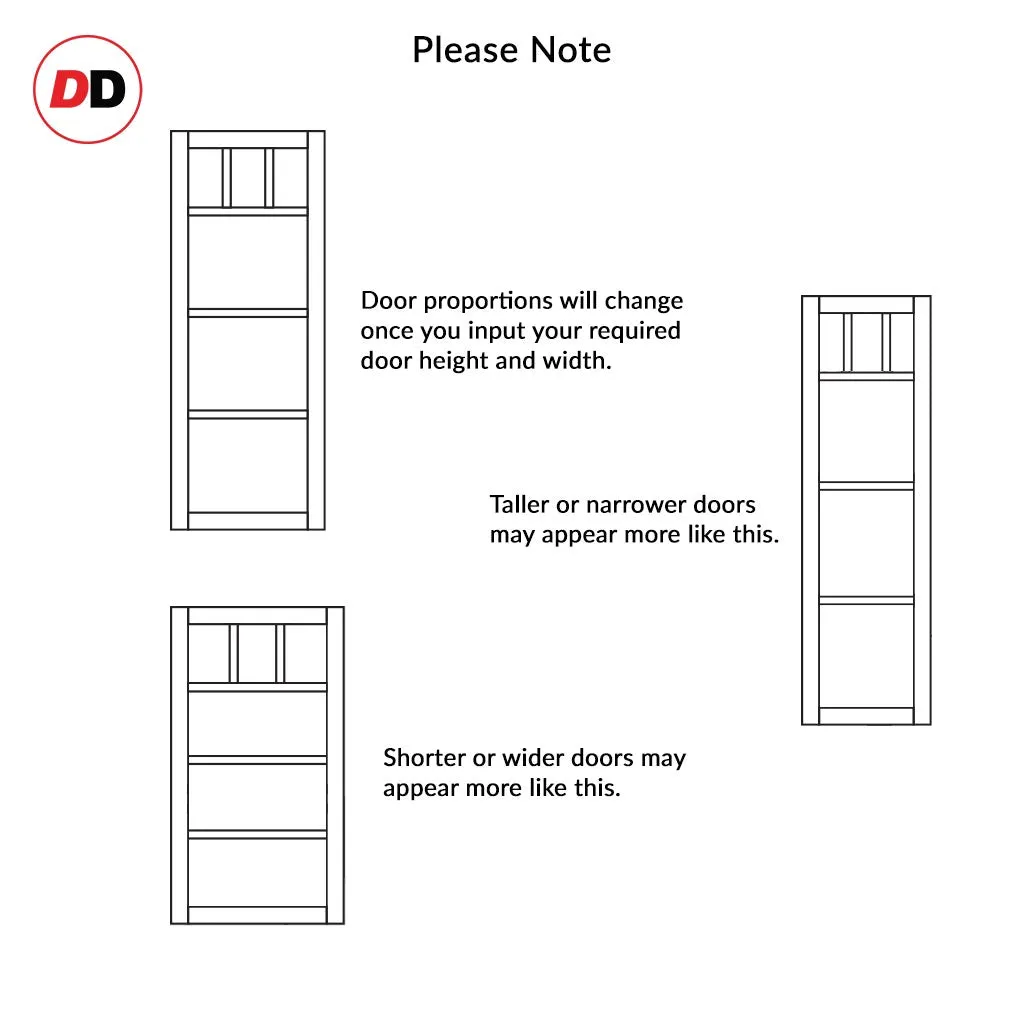 Sirius Tubular Stainless Steel Track & Solid Wood Door - Eco-Urban® Lagos 6 Panel Door DD6427 - 6 Colour Options