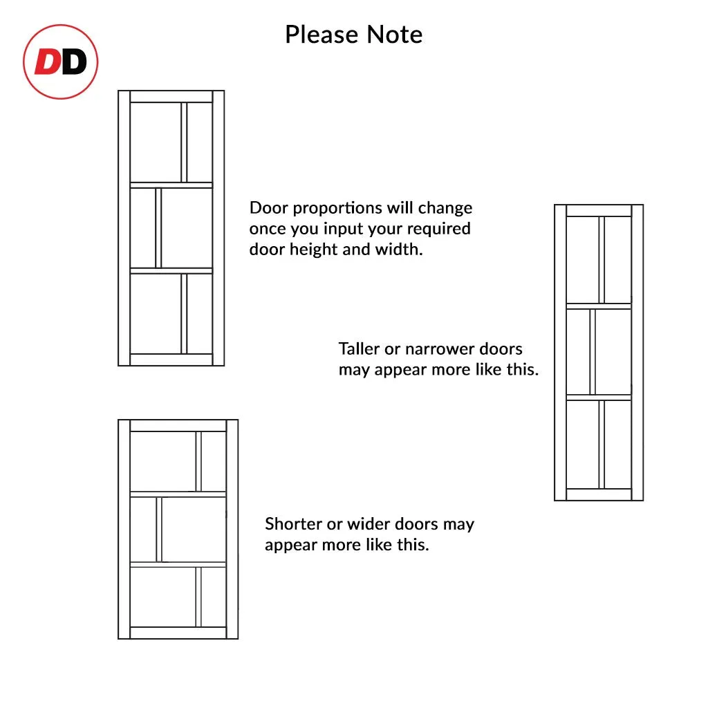 Sirius Tubular Stainless Steel Track & Solid Wood Door - Eco-Urban® Milan 6 Pane Door DD6422G Clear Glass - 6 Colour Options