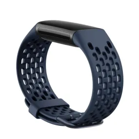 (size XS) Fitbit Charge 6 / 5 rubber wristband (joint circumference 141 - 231mm) - dark blue