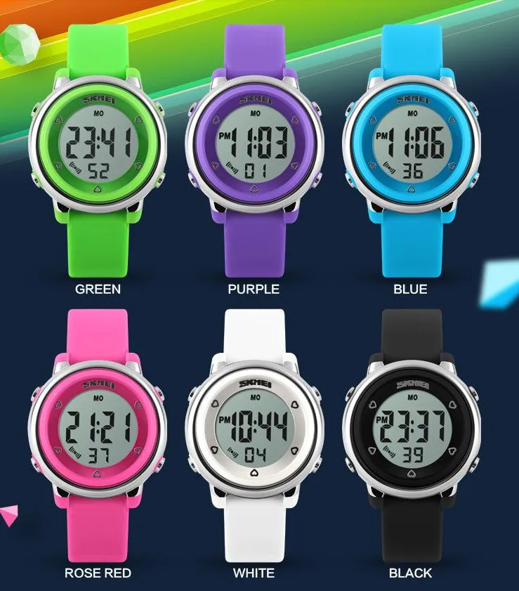 SKMEI Children LED Digital Watch Sports Watches Kids Cartoon Jelly Waterproof Children's Dress Wristwatches Relojes