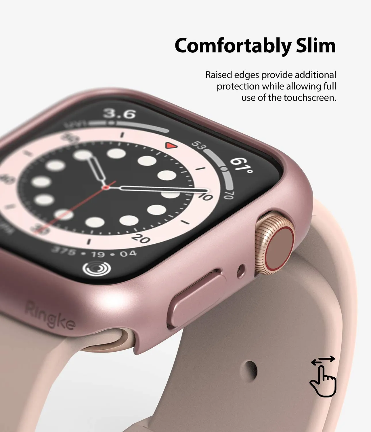 Slim Case Compatible with Apple Watch Series 6 / 5 / 4 / SE 40mm - Clear & Rose Gold (2 Pack)