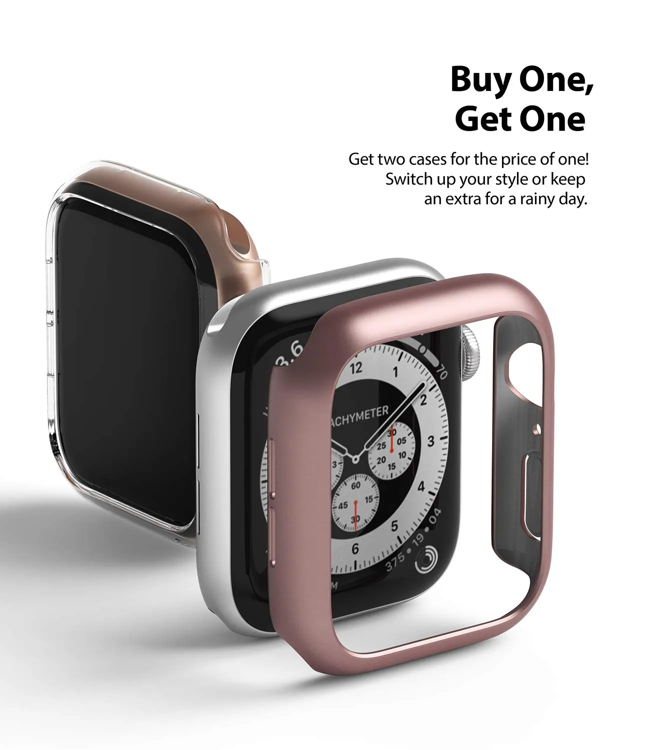 Slim Case Compatible with Apple Watch Series 6 / 5 / 4 / SE 40mm - Clear & Rose Gold (2 Pack)