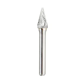 SM Burrs Pointed Cone Double Cut Burr Bit | 3⁄8 Dia x 5⁄8 x 1⁄4 Shank | BURS-224 | 738685224045