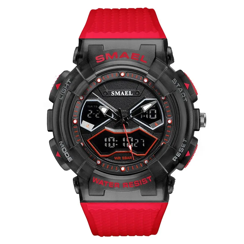 SMAEL Brand Men Watches Digital Watch LED Sport Watches Men's Wristwatches 8073 Waterproof  Dual  Time  Watches  LED Clock Male