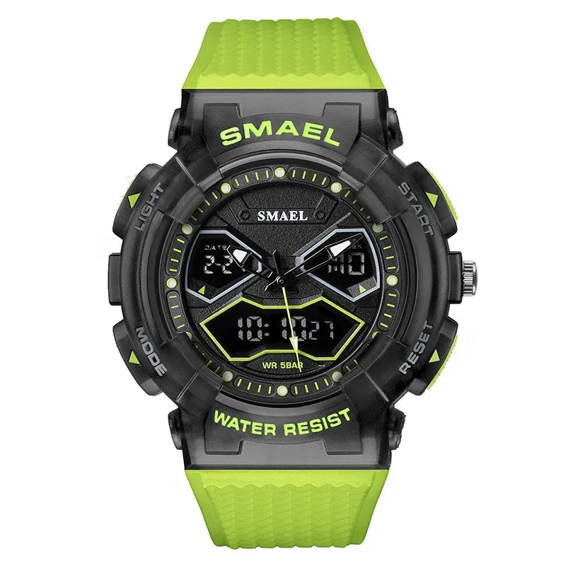 SMAEL Brand Men Watches Digital Watch LED Sport Watches Men's Wristwatches 8073 Waterproof  Dual  Time  Watches  LED Clock Male