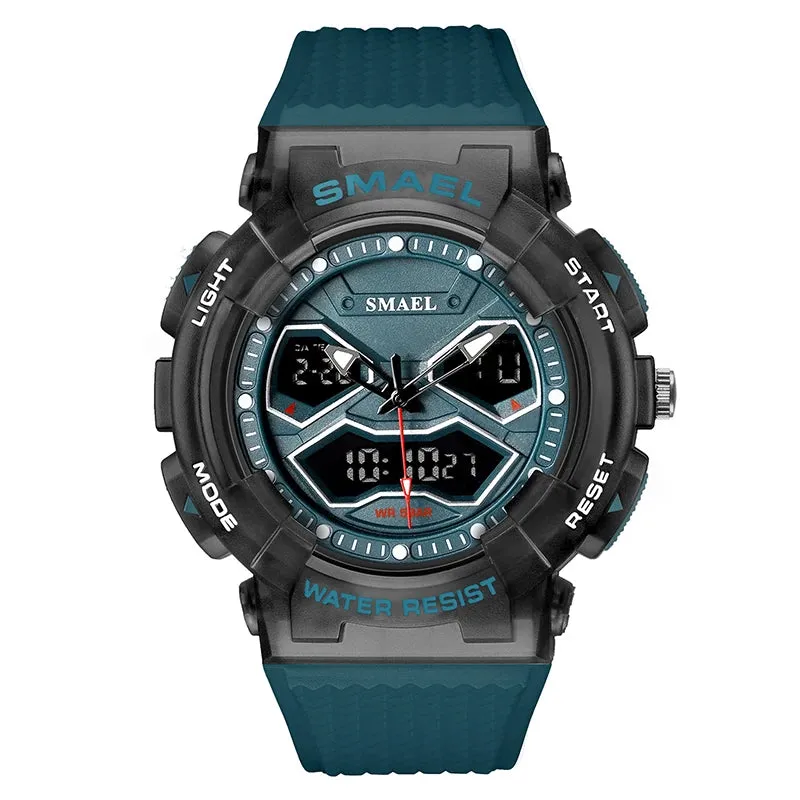 SMAEL Brand Men Watches Digital Watch LED Sport Watches Men's Wristwatches 8073 Waterproof  Dual  Time  Watches  LED Clock Male