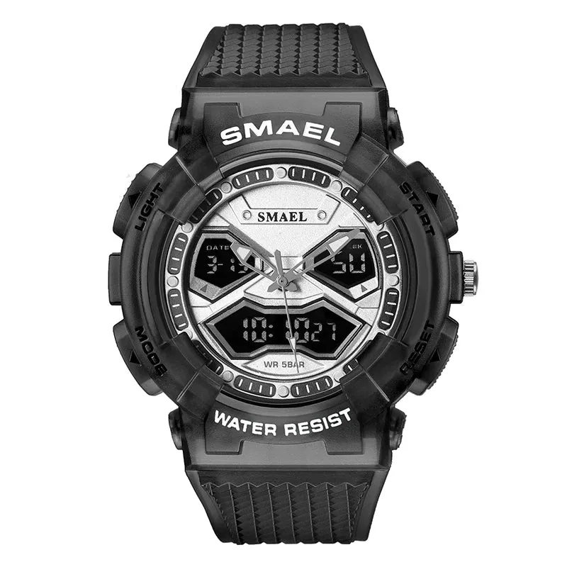 SMAEL Brand Men Watches Digital Watch LED Sport Watches Men's Wristwatches 8073 Waterproof  Dual  Time  Watches  LED Clock Male