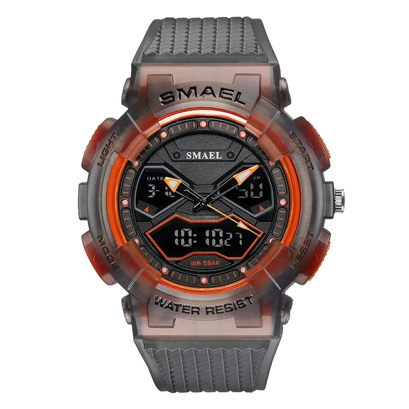 SMAEL Brand Men Watches Digital Watch LED Sport Watches Men's Wristwatches 8073 Waterproof  Dual  Time  Watches  LED Clock Male