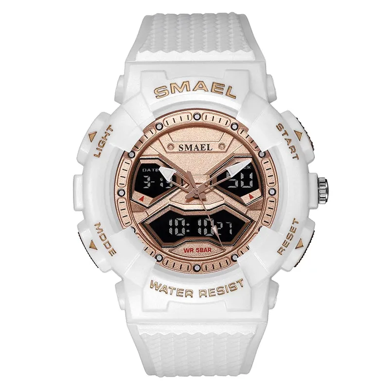 SMAEL Brand Men Watches Digital Watch LED Sport Watches Men's Wristwatches 8073 Waterproof  Dual  Time  Watches  LED Clock Male