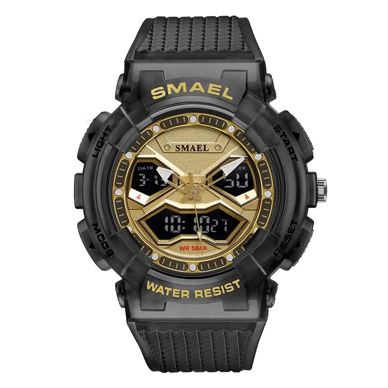 SMAEL Brand Men Watches Digital Watch LED Sport Watches Men's Wristwatches 8073 Waterproof  Dual  Time  Watches  LED Clock Male