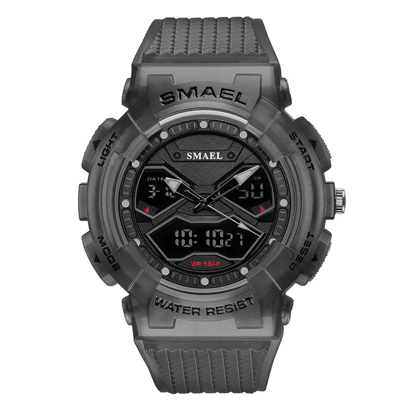 SMAEL Brand Men Watches Digital Watch LED Sport Watches Men's Wristwatches 8073 Waterproof  Dual  Time  Watches  LED Clock Male