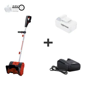 Snow Joe 24V-SS10-XR-RED 24-Volt iON  Extended Run Time Cordless Snow Shovel Kit |10-Inch | W/ 5.0-Ah Battery and Charger (Red)