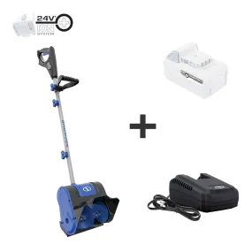 Snow Joe 24V-SS10-XR-SJB 24-Volt iON  Extended Run Time Cordless Snow Shovel Kit | 10-Inch | W/ 5.0-Ah Battery and Charger