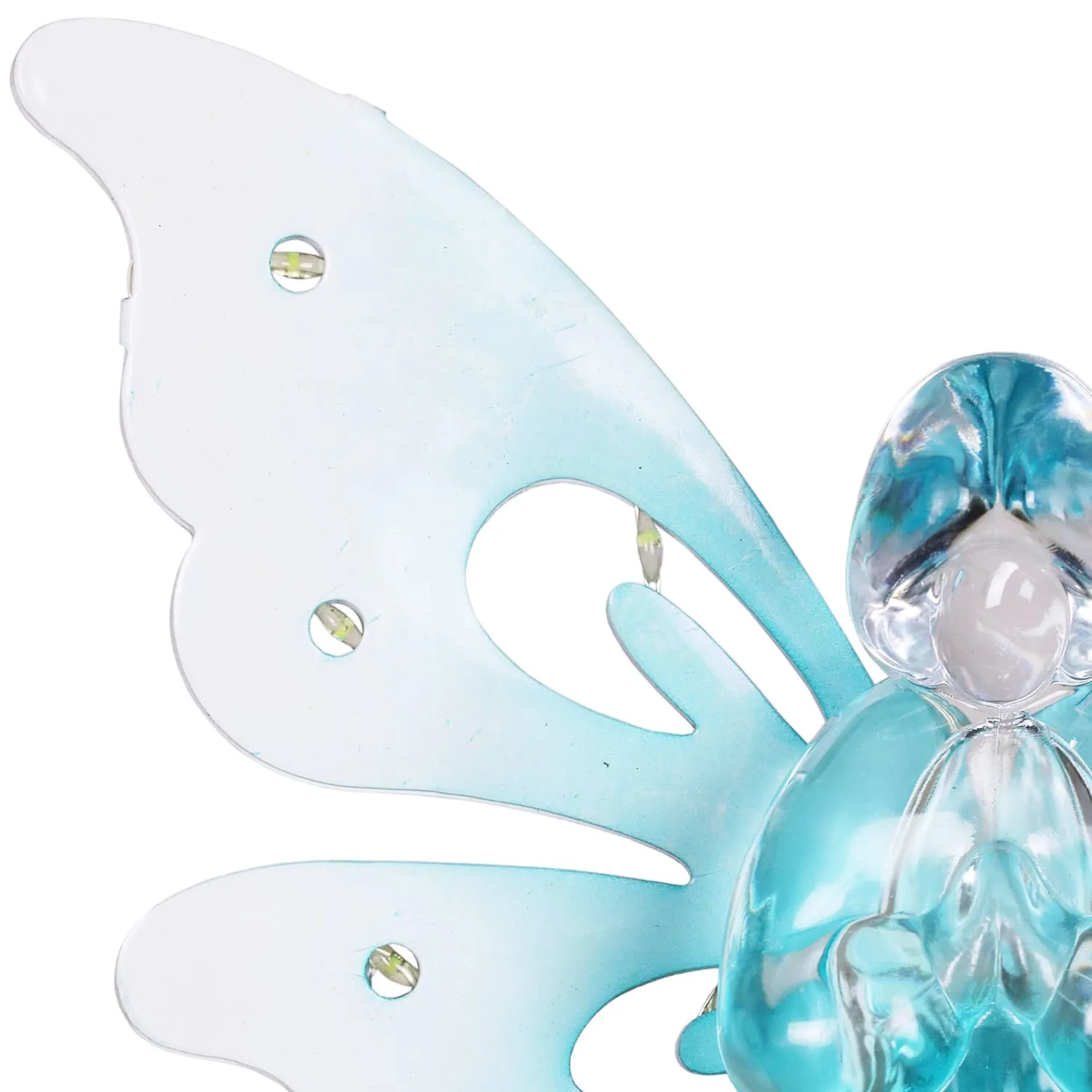 Solar Blue Acrylic Angel Stake with 13 LEDs, 6 Inch Body Size