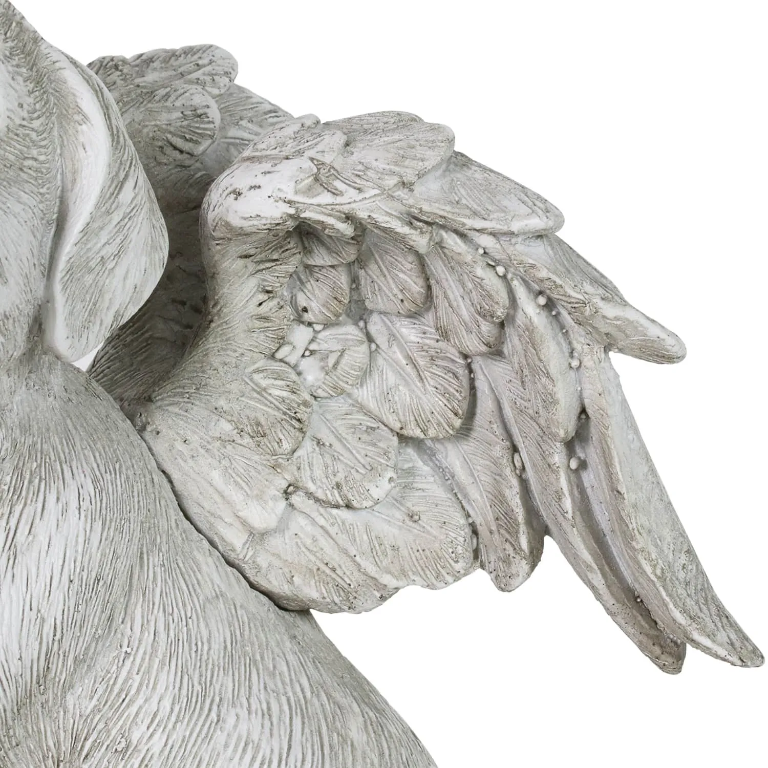 Solar Halo Dog with Angel Wings Memorial Statue, 10 Inch