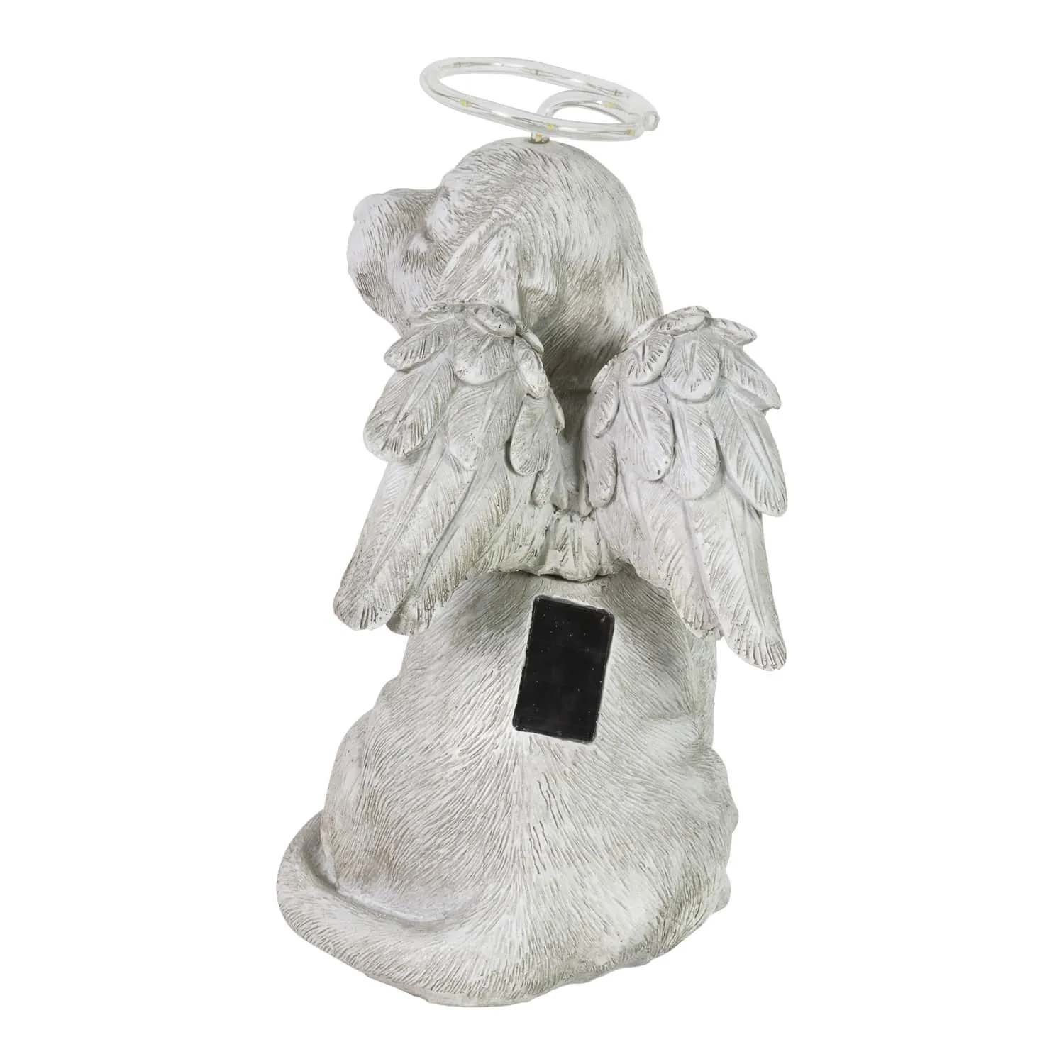 Solar Halo Dog with Angel Wings Memorial Statue, 10 Inch