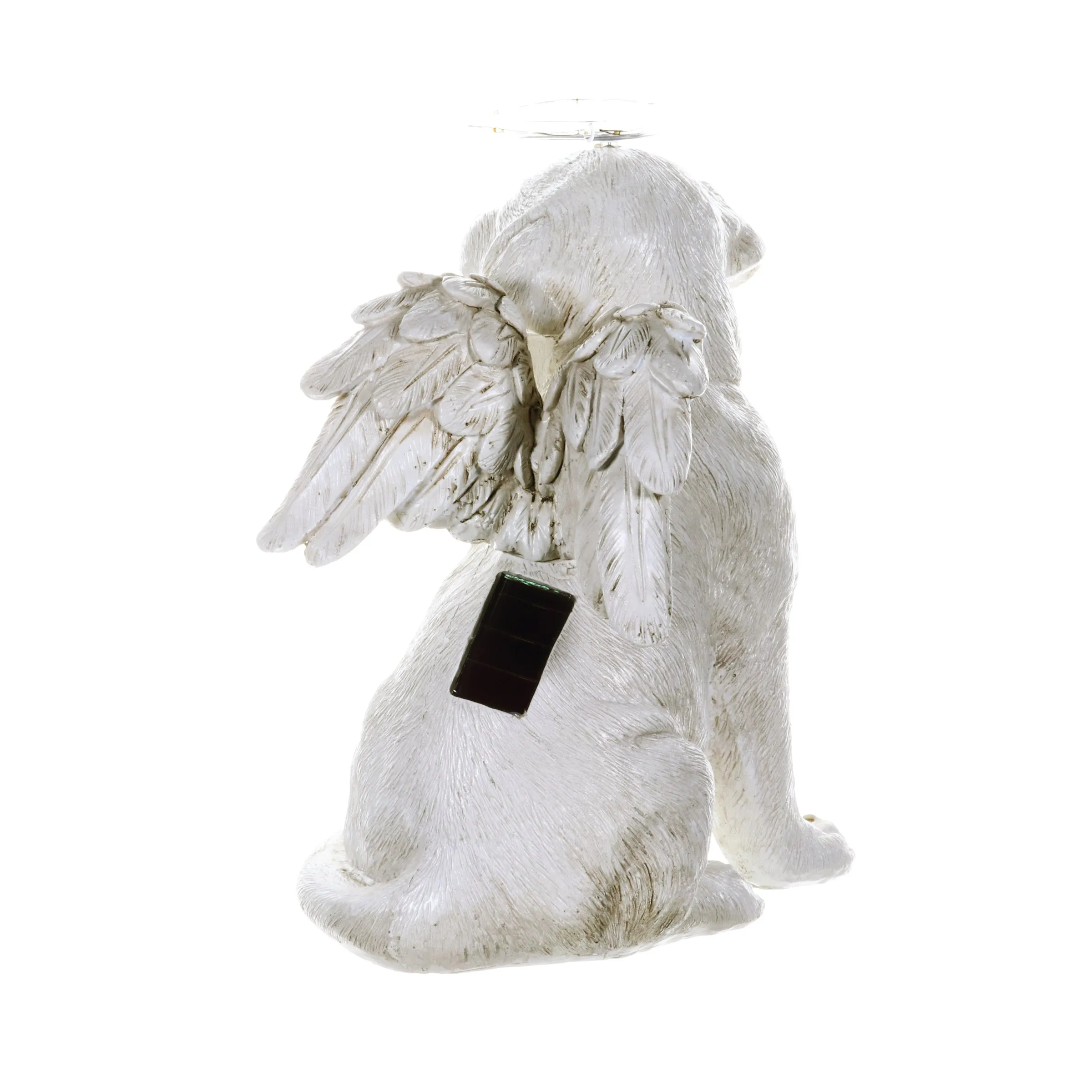 Solar Halo Dog with Angel Wings Memorial Statue, 10 Inch