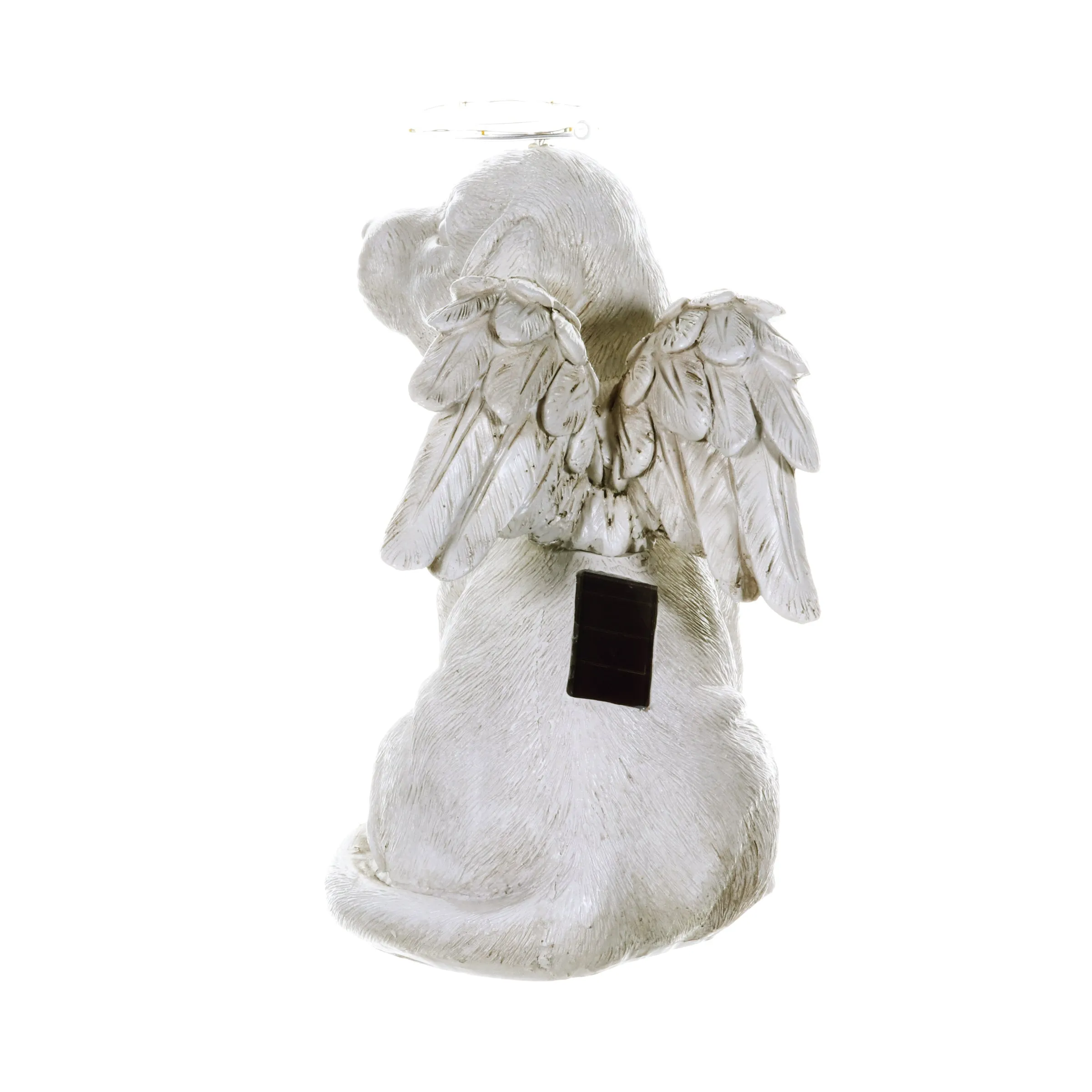 Solar Halo Dog with Angel Wings Memorial Statue, 10 Inch