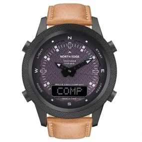 Solar-Powered Digital Compass Watch for Outdoor Adventure