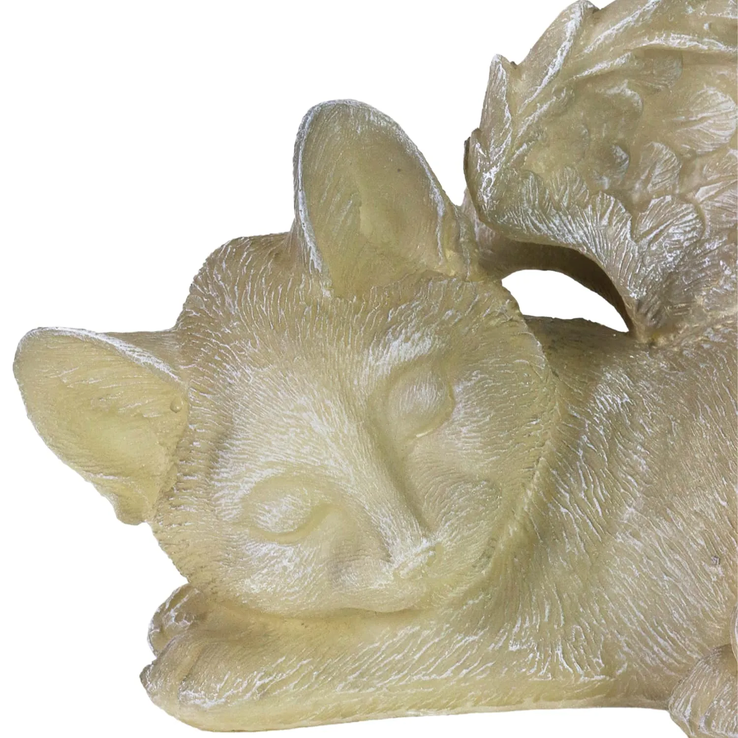 Solar Sleeping Cat Angel Memorial Statue, 12 by 6.5 Inches