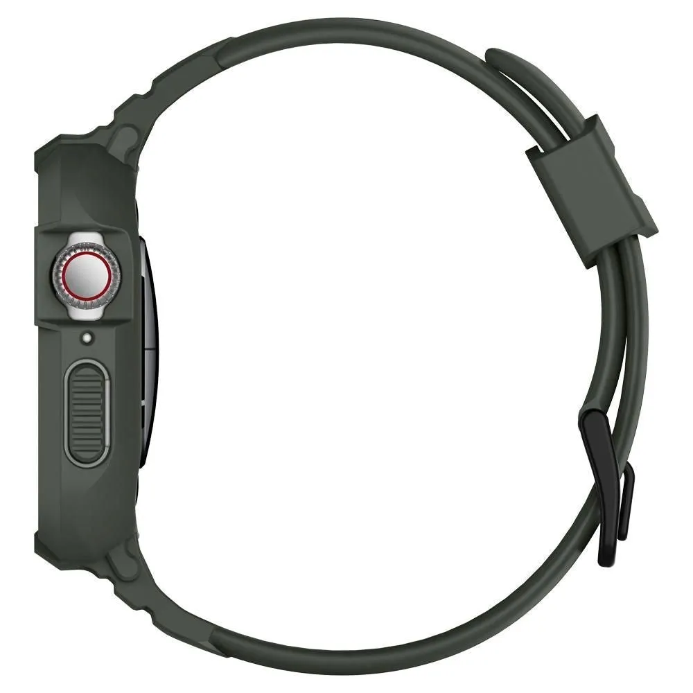 Spigen Rugged Armor Apple Watch SE/6/5/4 (44mm) Gummi Cover & Rem - Grøn