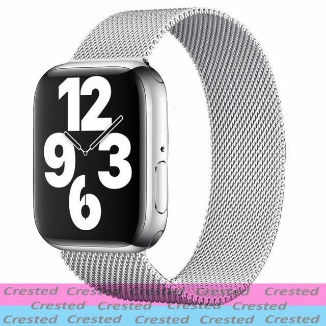 Strap For Apple watch band 44mm 40mm 38mm 42mm metal Magnetic Loop correa Accessories bracelet iWatch serie 4 3 SE 6 7 45mm 41mm