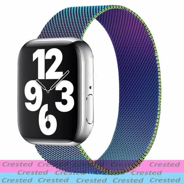 Strap For Apple watch band 44mm 40mm 38mm 42mm metal Magnetic Loop correa Accessories bracelet iWatch serie 4 3 SE 6 7 45mm 41mm