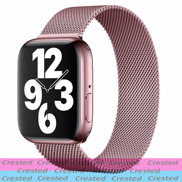 Strap For Apple watch band 44mm 40mm 38mm 42mm metal Magnetic Loop correa Accessories bracelet iWatch serie 4 3 SE 6 7 45mm 41mm