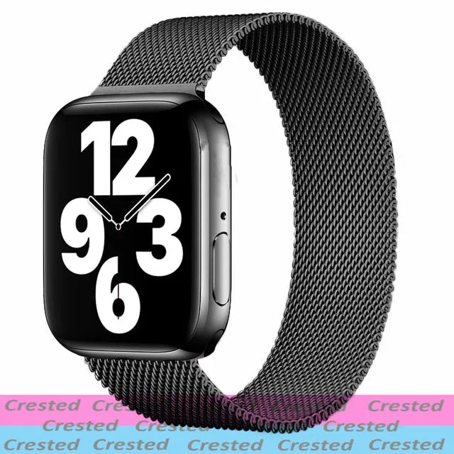 Strap For Apple watch band 44mm 40mm 38mm 42mm metal Magnetic Loop correa Accessories bracelet iWatch serie 4 3 SE 6 7 45mm 41mm