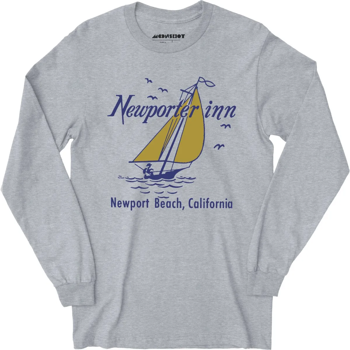 The Newporter Inn v2 - Newport Beach, CA - Vintage Hotel - Long Sleeve T-Shirt