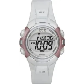 Timex Women's Digital Quartz Date Pink and White Resin Watch T5G881