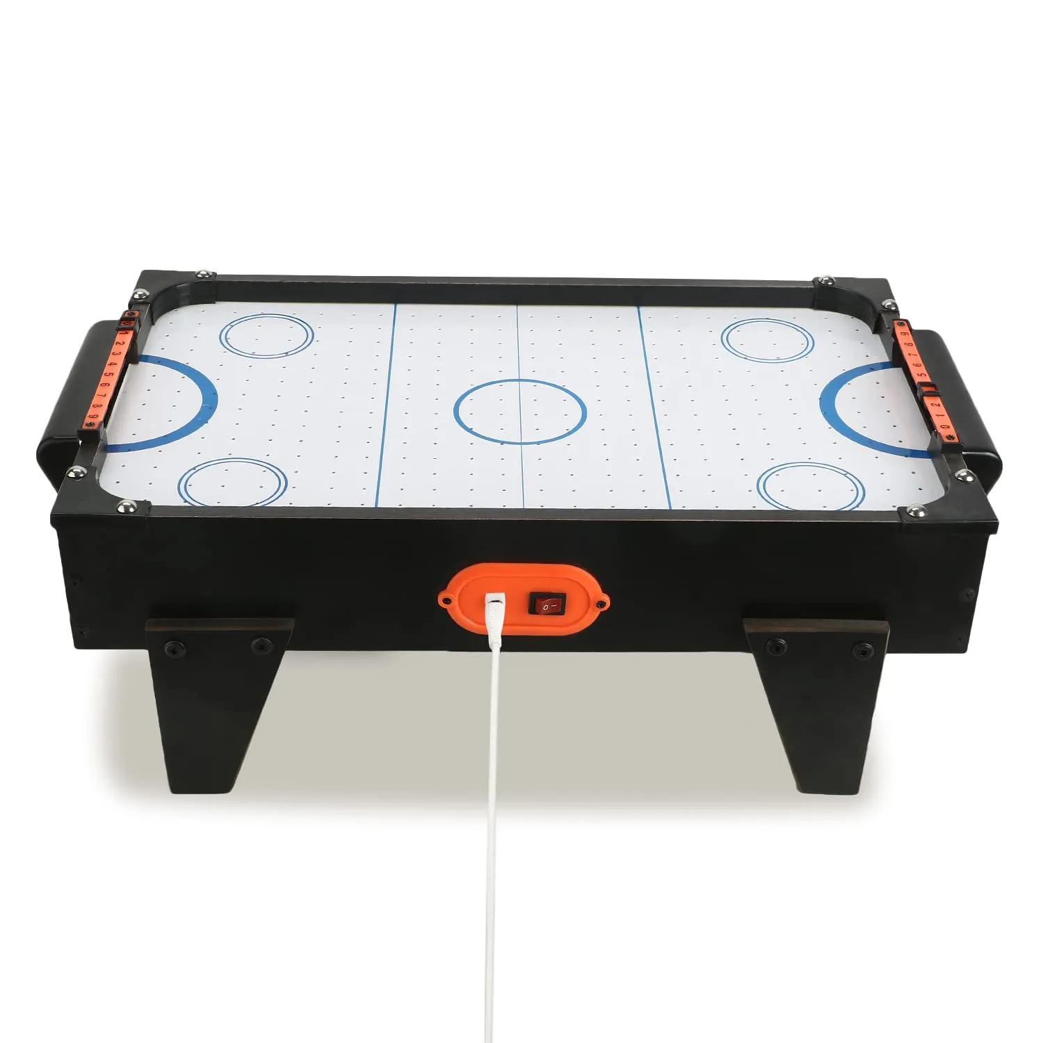 ToyMart Wooden Small Electric Air Hockey Table Game for Kids & Adults, Indoor and Outdoor Game Set, with Charger and USB Cable