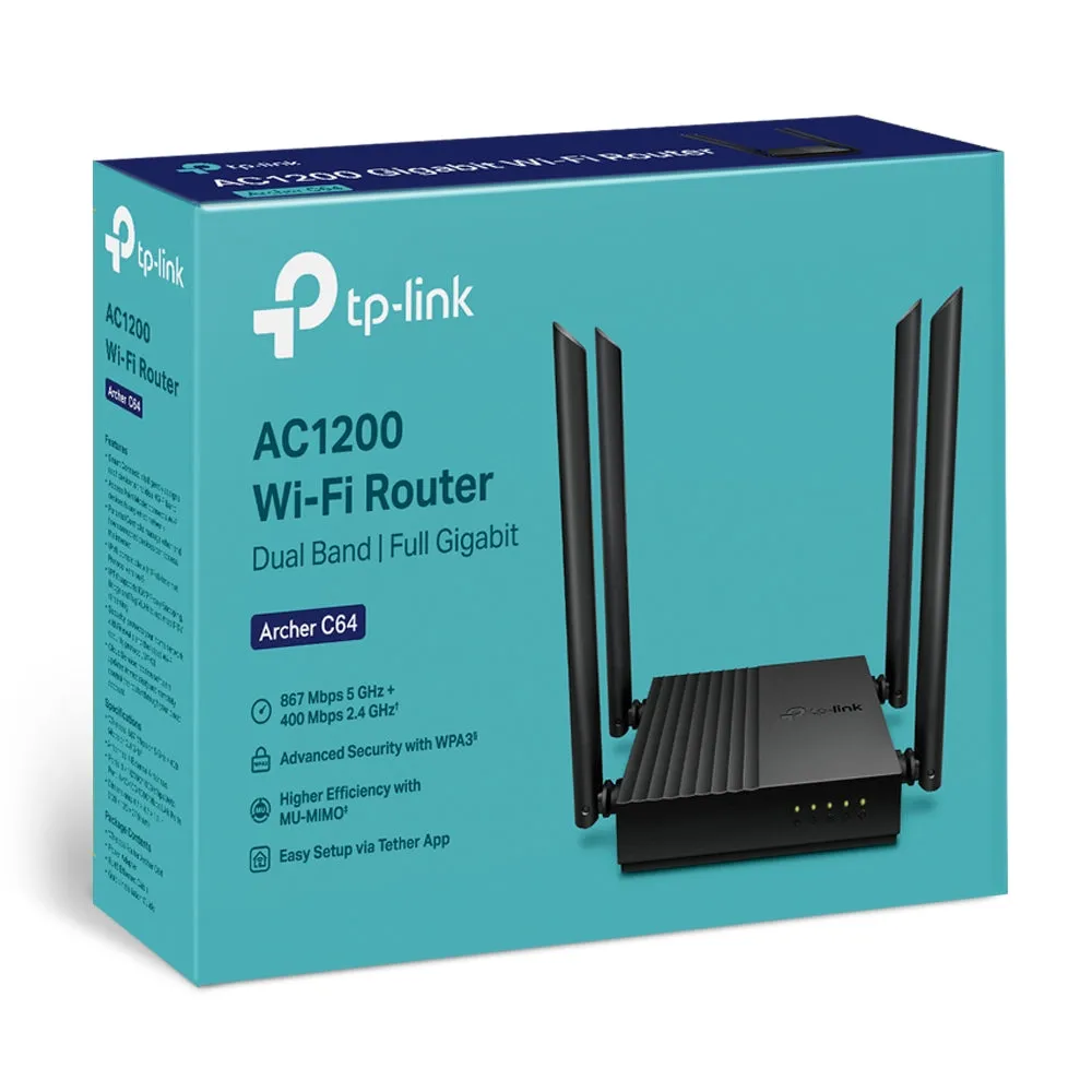 Tp-Link Archer C64 Dual-Band W-Fi Router, Black