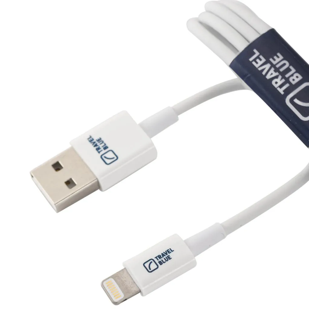 Travel Blue - USB-A to Lightning 1m Cable - White