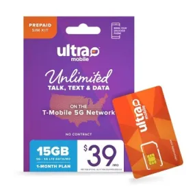 Ultra Mobile 1-Month 15GB Plan SIM Kit