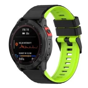 Universal Garmin 22mm Riflet Silikone Rem m. Værktøj - Sort / Grøn