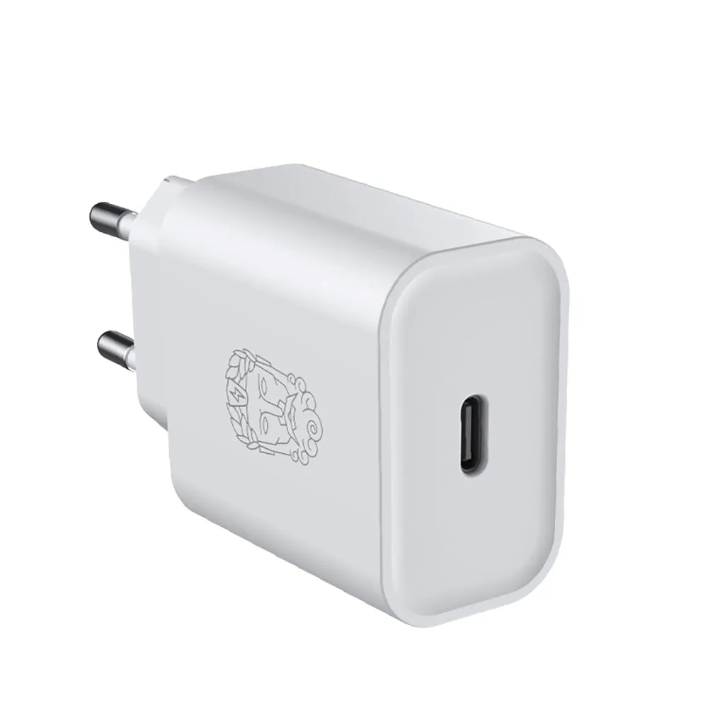 Upström Cirkulär PD (Power Delivery) 20W Genanvendt Plastik Vægoplader m. USB-C - Hvid