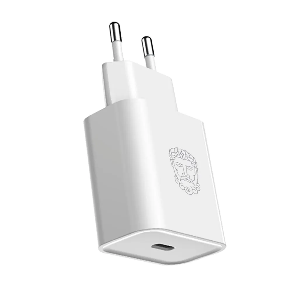 Upström Cirkulär PD (Power Delivery) 20W Genanvendt Plastik Vægoplader m. USB-C - Hvid