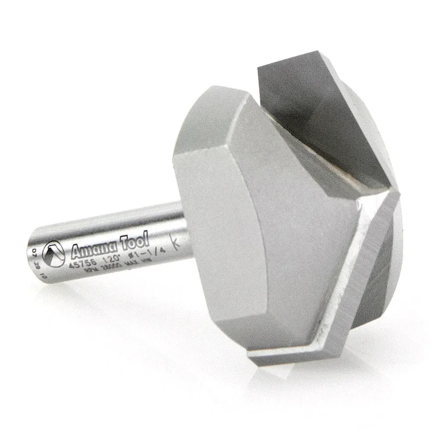 V Groove Router Bit | 120°x 1 1⁄4 Dia x 21⁄32 x 1⁄4" Shank | 45756 | 738685757567