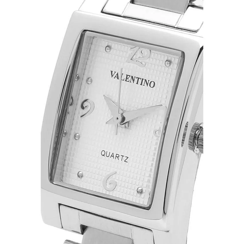 Valentino 20121783-SILVER - WHITE NUMBER SHEEN IP WHITE STYLE STAINLESS BAND STRAP Watch for Women