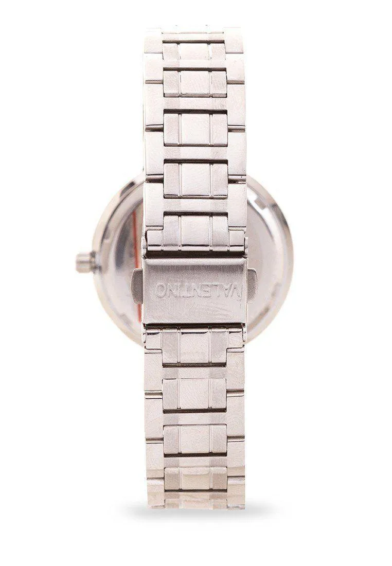 Valentino 20121928-SILVER DIAL CLASSIC SHN MTL IP WHT STAINLESS BAND STRAP Watch For Women