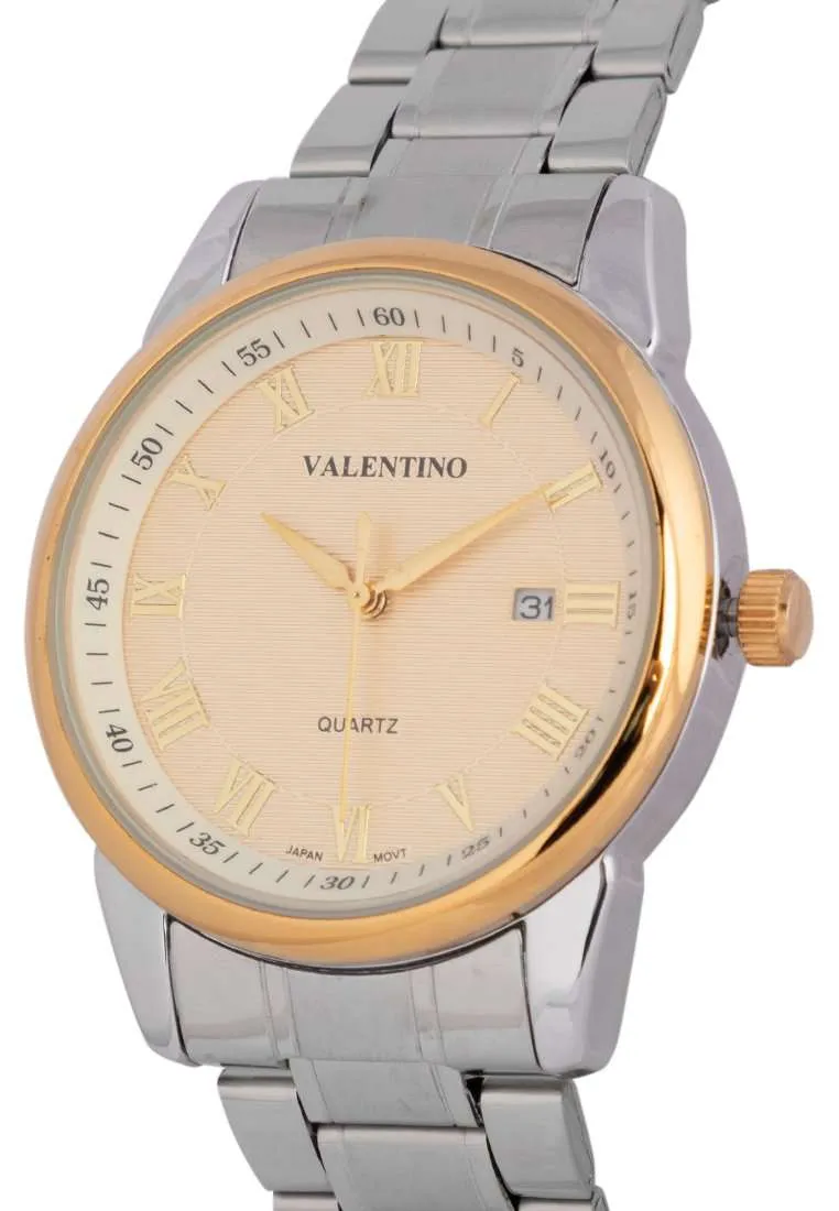 Valentino 20122299-GOLD RING-GOLD DIAL Silver Strap for Men