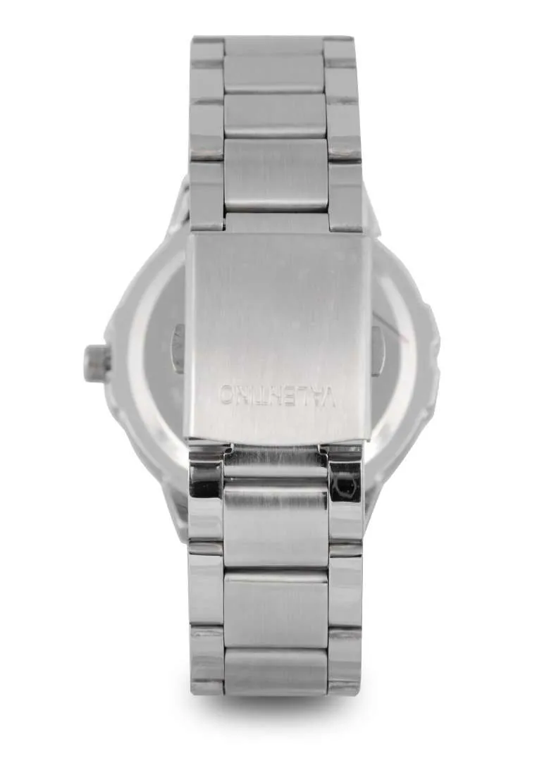 Valentino 20122318-BLACK DIAL Silver Stainless Strap Watch for Men