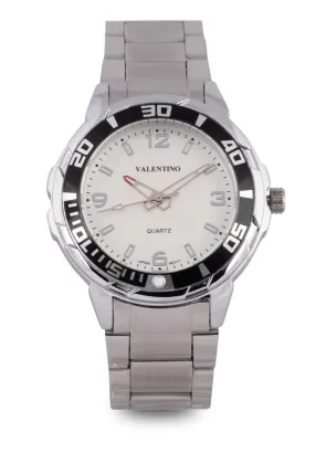 Valentino 20122318-IVORY DIAL Silver Stainless Strap Watch for Men