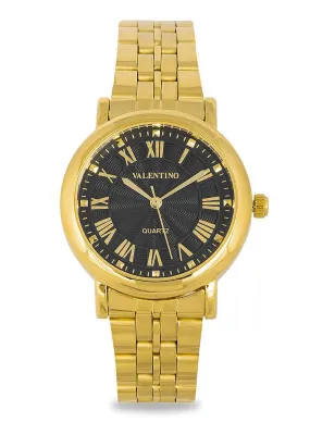 Valentino 20122325-BLACK DIAL Gold Stainless Watch for Women