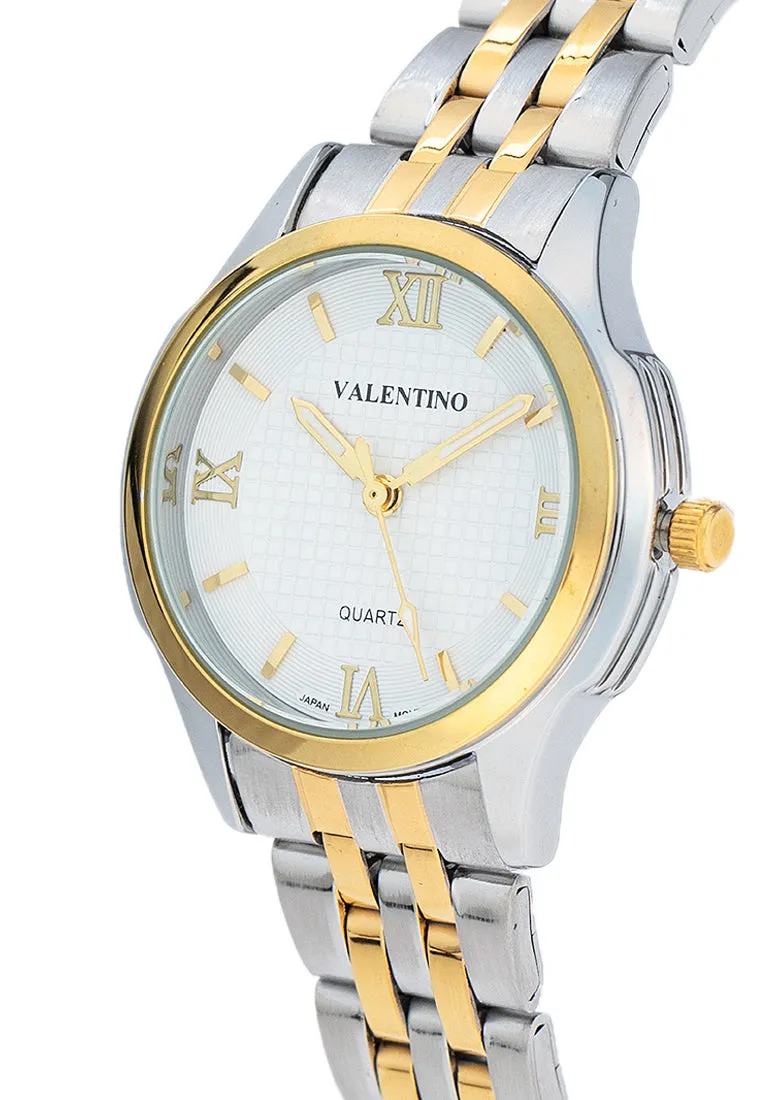 Valentino 20122377-TWO TONE - WHITE DIAL Stainless Steel Strap Analog Watch for Women