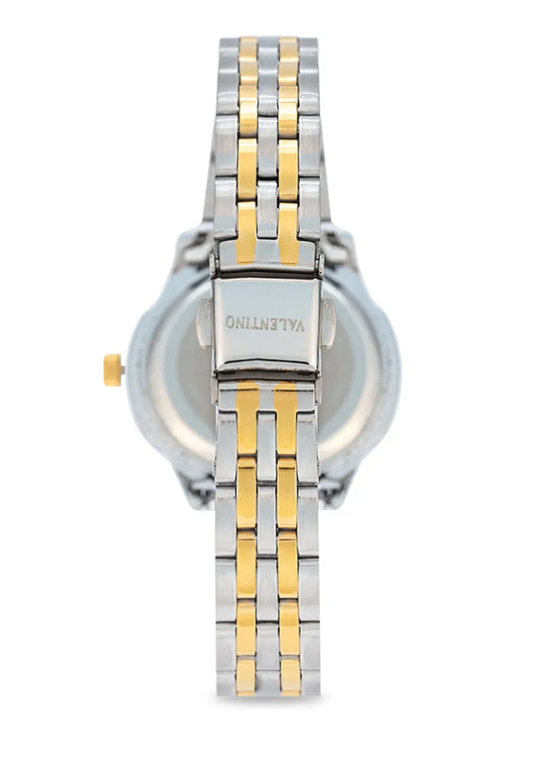 Valentino 20122377-TWO TONE - WHITE DIAL Stainless Steel Strap Analog Watch for Women