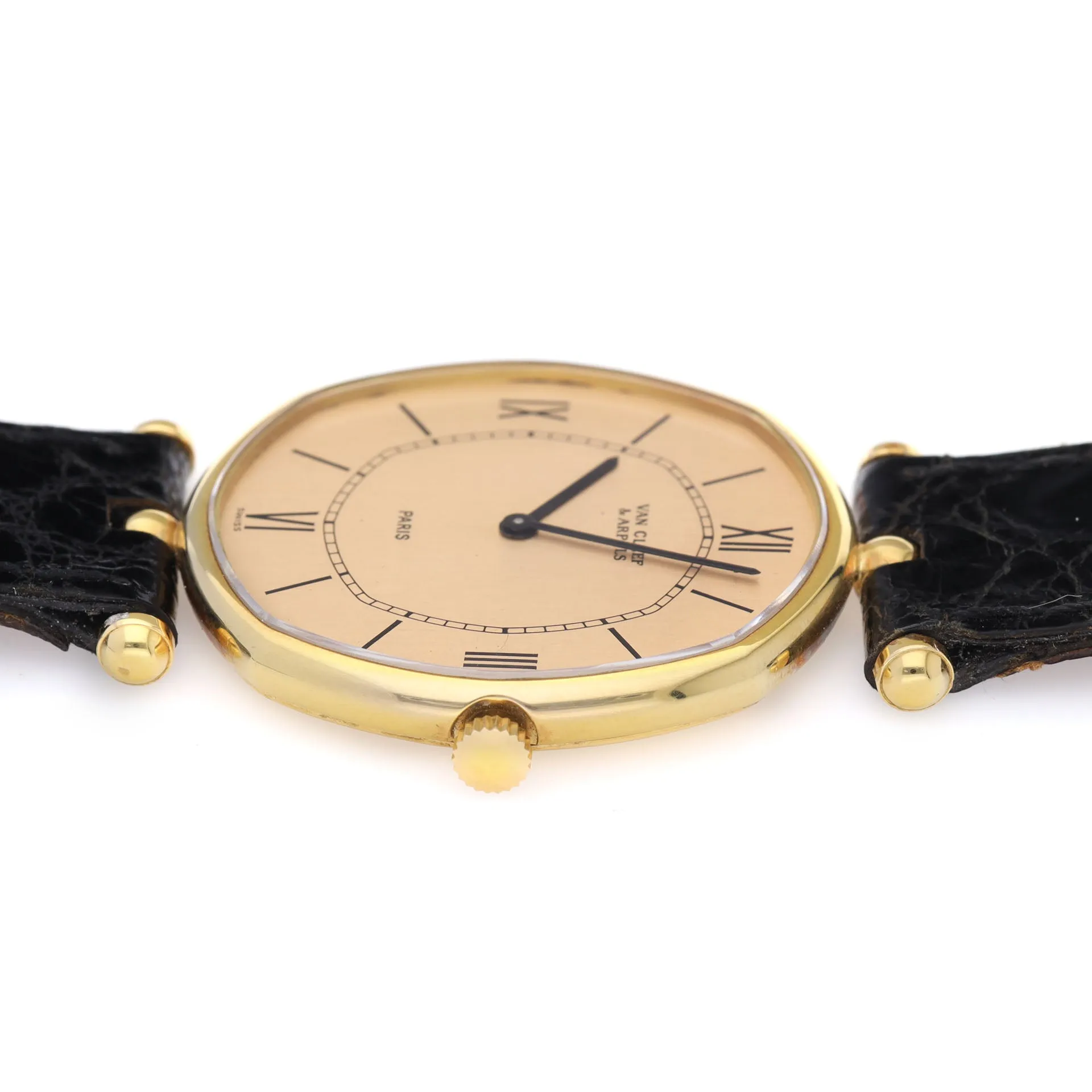 Van Cleef & Arpels Gold Ladies Octagonal Dress Watch Full Set