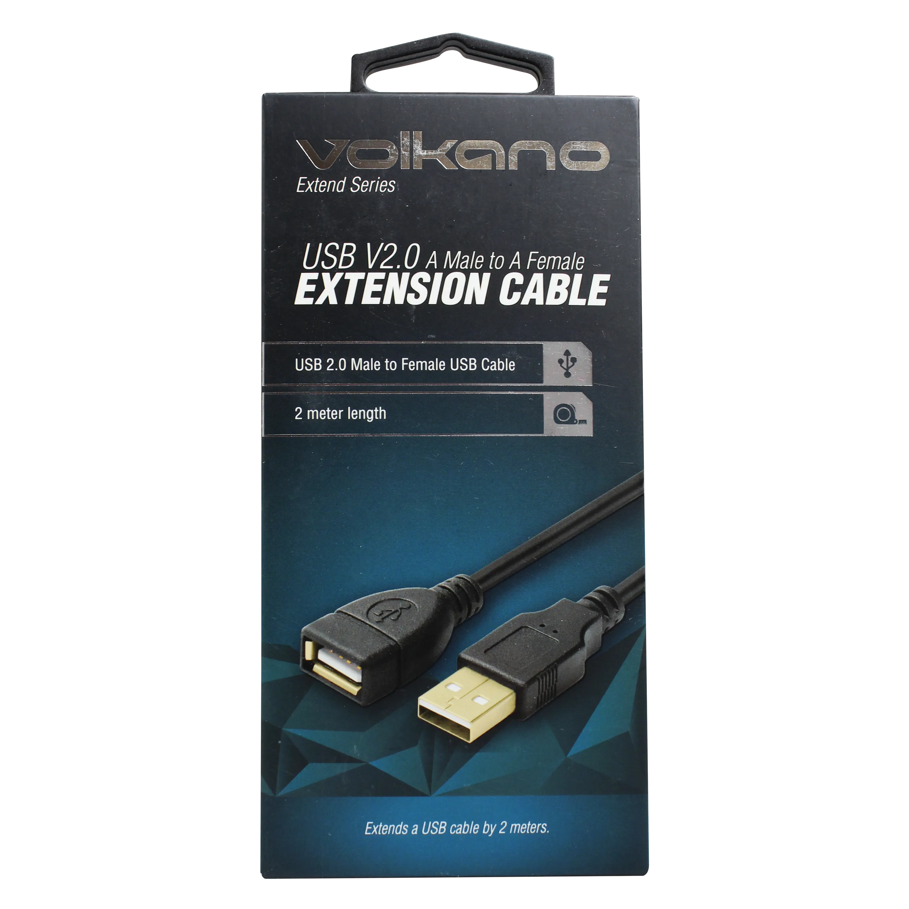 Volkano Extend series USB extension cable, 2 meter - black