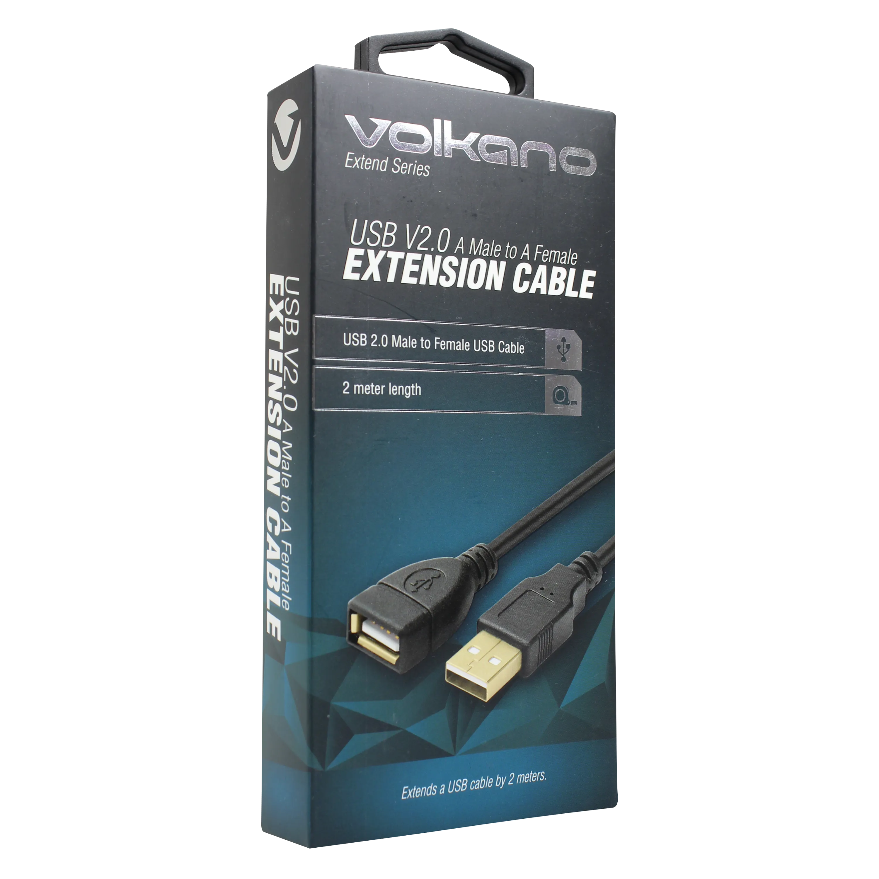 Volkano Extend series USB extension cable, 2 meter - black